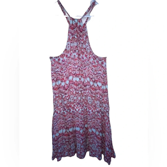 FREE PEOPLE Simone Batik Print Drop Waist Mini Racerback Dress Pink Size XS - Picture 4 of 5